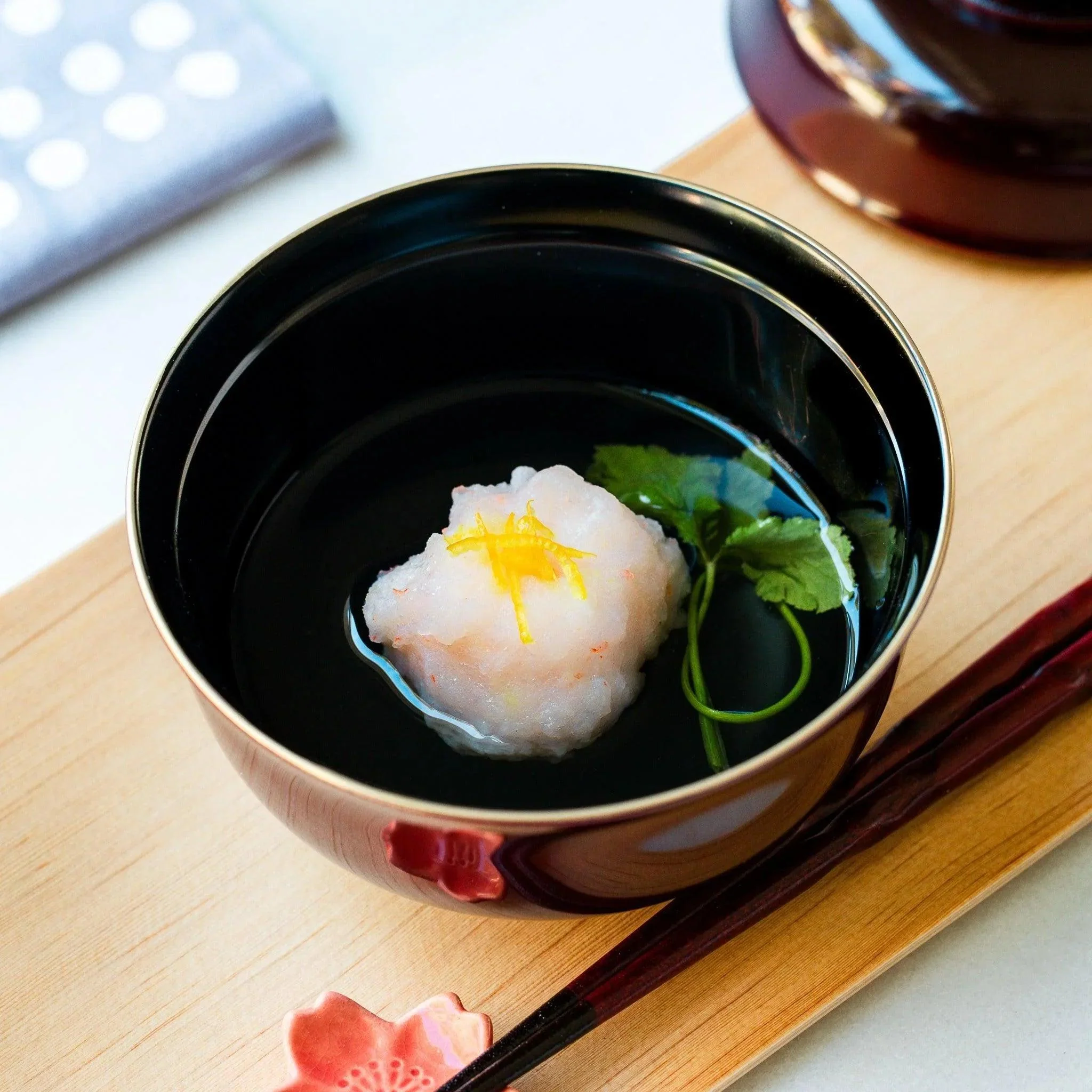 Vermilion Curved Miso Soup Bowl with Lid - Image 13