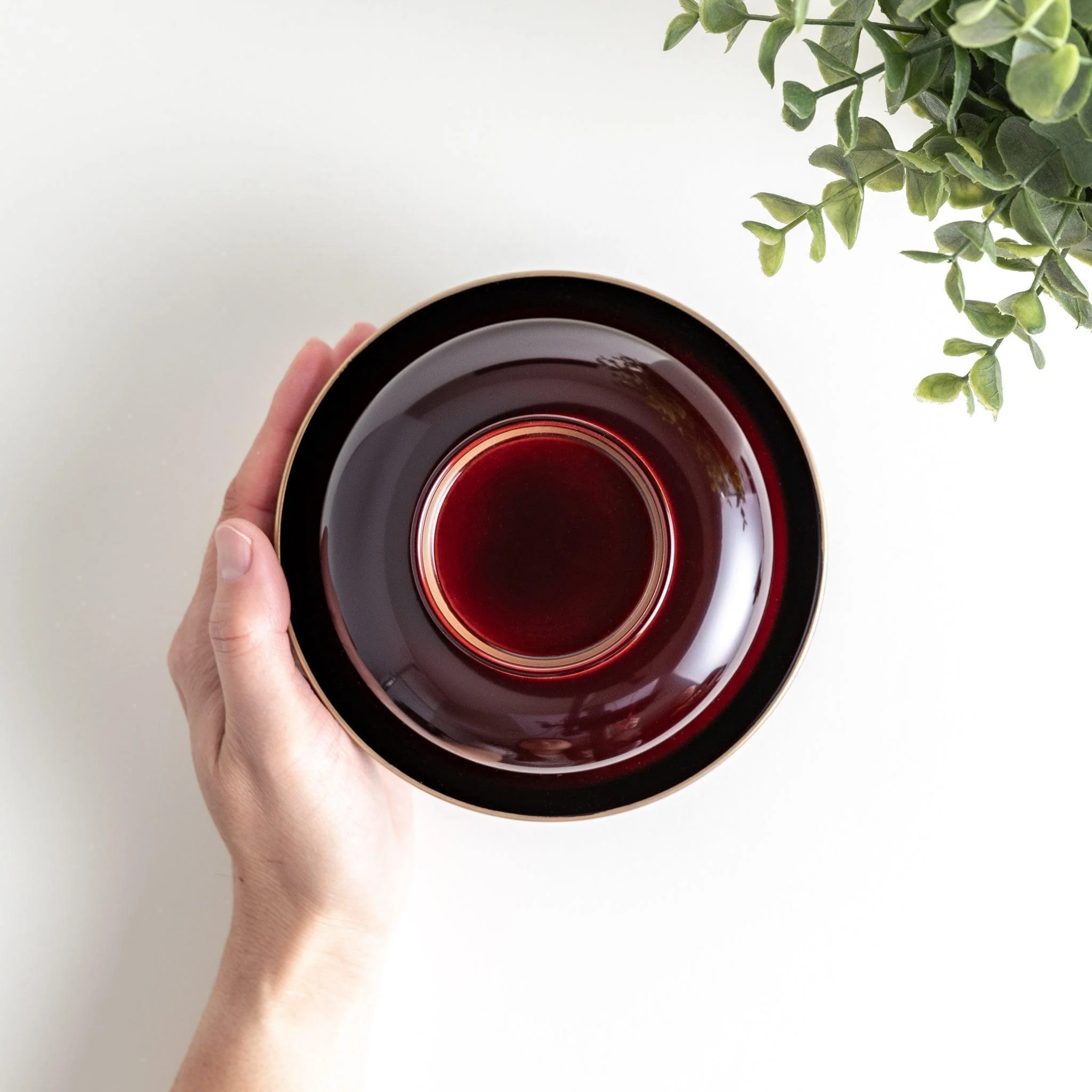 Vermilion Curved Miso Soup Bowl with Lid - Image 14